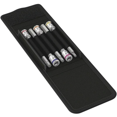Afbeelding van Wera 8740 A HF 1 Zyklop 5 delige Bitdoppenset met vasthoudfunctie in etui Inbus 1/4&quot;