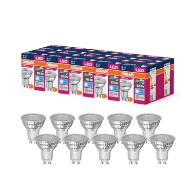 Afbeelding van OSRAM Led sterrenwaarde par16 ledlamp voor GU10 fitting, reflectorlamp, GL, 575 lumen, koud wit (4000 K), vervanging conventionele 80 W lampen, niet dimbaar, 10 stuks