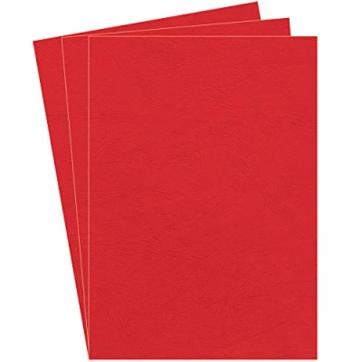 Afbeelding van Voorblad Fellowes A4 lederlook rood 100stuks