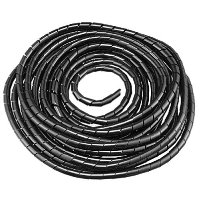 Afbeelding van GTIWUNG Universele flexibele spiraalommanteling, 8 mm, kabelset voor kabelwikkelbuis, spiraalbinding, ter bescherming van de antennekabel TV/pc/USB/tv/AUX (12 m) zwart