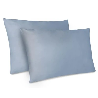 Afbeelding van Dreamzie kussensloop, 50 x 70 cm, set van 2 kussenslopen microvezel met ritssluiting, Oeko Tex gecertificeerd, blauw