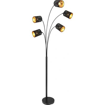 Afbeelding van Globo vloerlamp Clarke zwart metaal 15229S4