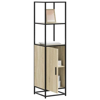 Afbeelding van vidaXL Hoge kast 35,5x35x139 cm bewerkt hout en metaal sonoma eiken