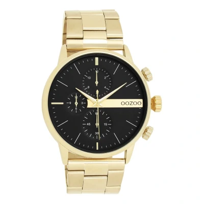 Afbeelding van Oozoo Timepieces C11220_C11229_Parent herenhorloge, analoog en elegant rond horloge, inclusief, Goud/Zwart