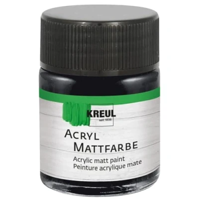 Afbeelding van Kreul Acrylverf, mat, op waterbasis, crèmig, sneldrogend, geschikt voor vele verschillende oppervlakken, 50 ml, glas, zwart, 1 stuk, stuks