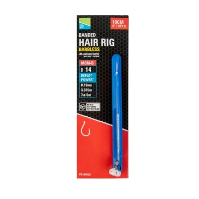 Afbeelding van Preston Onderlijnen MCM B Banded Hair Rig Barbless 10cm (8 pcs) Maat : haak 16 0.17mm