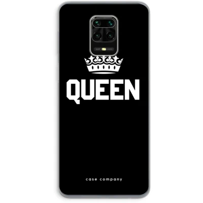 Afbeelding van Case Company® hoesje geschikt voor Xiaomi Redmi Note 9 Pro Queen zwart Soft Cover Telefoonhoesje Bescherming aan alle Kanten en Schermrand