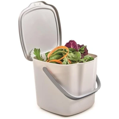 Afbeelding van Snips, Compostbak voor keuken met deksel en handvat, 3 l, compostbak, keuken, composteerbak, 20,5 x 18,5 16,7 cm, gemaakt in Italië, BPA vrij