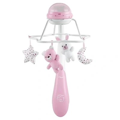 Image de Chicco Carrousel évolutif arc en ciel 3 1, mobile pour berceaux et couffins, configurations, projection ciel, sons de la nature, compatible Next2Me, télécommande, 0 mois, rose