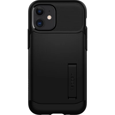 Afbeelding van Spigen Slim Armor Air Cushion Technology hoesje voor iPhone 12 mini zwart