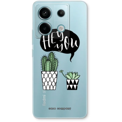 Afbeelding van Case Company® hoesje geschikt voor Xiaomi Poco X6 Hey you cactus Soft Cover Telefoonhoesje Bescherming aan alle Kanten en Schermrand
