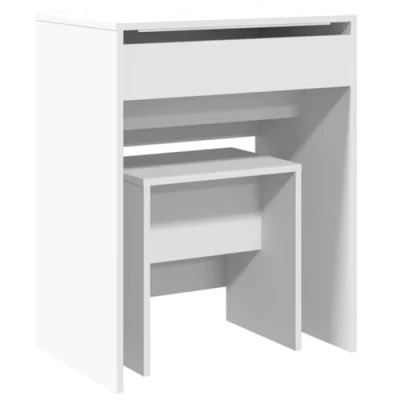 Image de vidaXL Coiffeuse et tabouret blanc 60x40x113,5 cm848213
