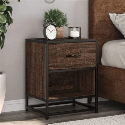 Image de vidaXL Table de chevet chêne marron 40x31x50 cm bois d&#039;ingénierie848692