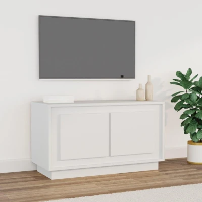 Afbeelding van Tv meubel 80x35x45 cm bewerkt hout wit