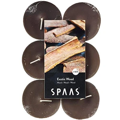 Afbeelding van SPAAS 12 Maxi Theelichten Geur, ± 10 uur Exotic Wood
