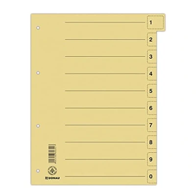Afbeelding van DONAU 8611001 11 50 tabbladen van gerecycled karton voor DIN A4, 4 gaten,