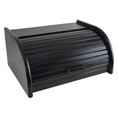 Afbeelding van Broodtrommel van hout met schuifdeksel, dicht hout, wit, klein