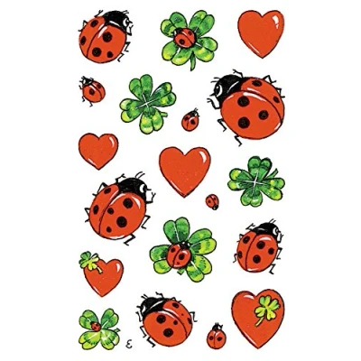 Afbeelding van papieretiket Z design Creative pakje a 3 vel lieveheersbeestjes/hartjes