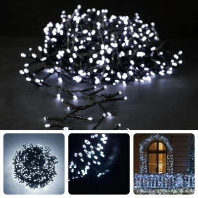 Afbeelding van Cheqo® LED Kerstverlichting voor Buiten Kerstlampjes kerstboomverlichting 120 Lampjes 9 Meter Wit Binnen en