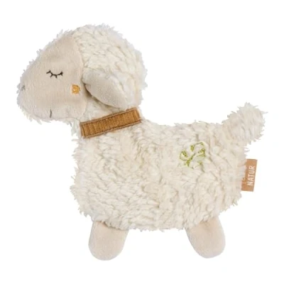 Afbeelding van Fehn Natuurlijk knetterend schaap, activiteitencontainer van biologisch katoen (KBA) voor het grijpen, spelen en produceren lawaai. Ideale metgezel baby&#039;s peuters vanaf 0 maanden
