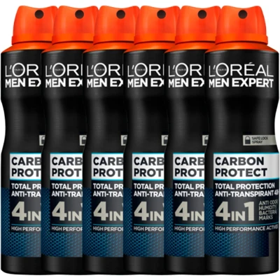 Afbeelding van 6x L&#039;Oréal Men Expert Deodorant Spray Carbon Protect 150 ml