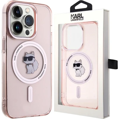Afbeelding van Karl Lagerfeld IML Choupette MagSafe hoesje voor iPhone 15 Pro roze