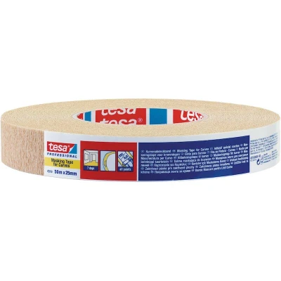 Image de TESA 4319 ruban de masquage en papier crêpe très résistant pour la peinture et l&#039;emballage chamois 19mm x 25m 04319 00079 01