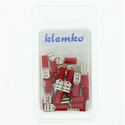 Afbeelding van Klemko 170100 Vlakstekerhuls geïsoleerd rood 6.3x0.8mm voor 0.5 1.5mm2