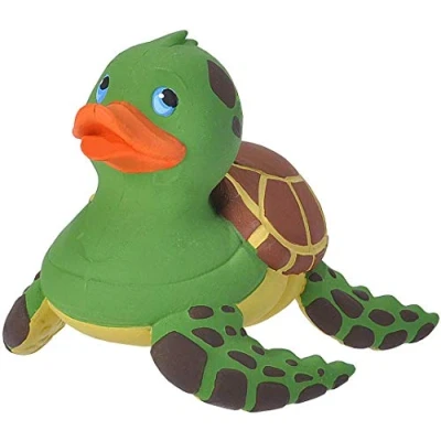 Afbeelding van Wild Republic Rubber Duck Zeeschildpad, rubberen eend, badspeelgoed, cadeau idee voor baby&#039;s, plastic geweldig kinderen en volwassenen, 10 cm