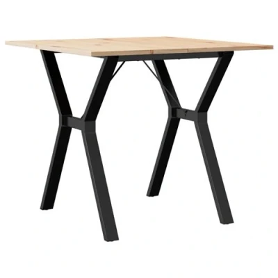 Afbeelding van vidaXL Eettafel Y frame 90x90x75 cm massief grenenhout en gietijzer