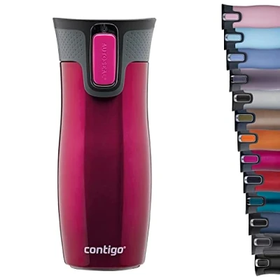 Image de Contigo Thermobecher West Loop Unisexe Autoseal Edelstahl Isolierbecher Kaffeebecher to Go Sans BPA Auslaufsicherer Reisebecher mit Easy Clean Deckel Hält bis zu 5h Warm 470 ml