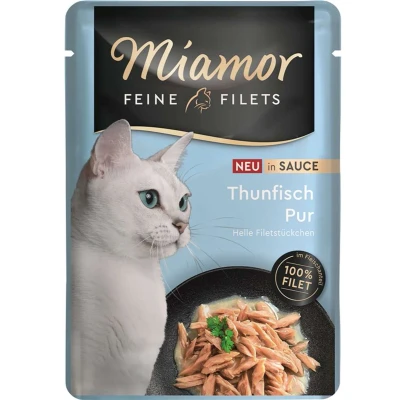 Afbeelding van 24x100g Miamor Fijne Filets in Saus Tonijn natvoer voor katten