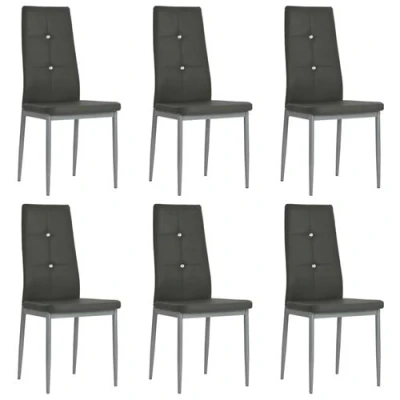 Afbeelding van vidaXL Eetkamerstoelen 6 st kunstleer grijs