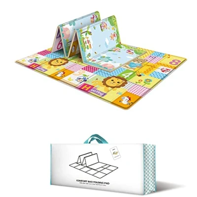 Afbeelding van Opvouwbare babyspeelmat, dikke babymat, dubbelzijdige waterdichte vloermat voor kinderen 180 x 150 1 cm