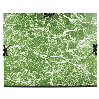 Afbeelding van Tekenkarton marmeren papier gelakt met linten 61 x 76 b2