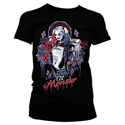 Afbeelding van Squad officieel gelicentieerd product Harley Quinn dames T shirt, zwart.