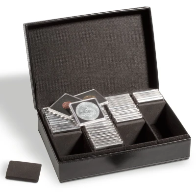 Afbeelding van Leuchtturm Leuchtturm, Opbergbox, Presidio voor Capsules 50x50 mm. (100x) Zwart afm: 225x181x77 per st.