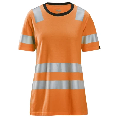 Afbeelding van Snickers 2537 High Vis, Klasse 2 Dames T Shirt Vis Oranje