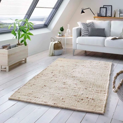 Afbeelding van Wollen Tapijt/Vloerkleed Handweef Oslo Crème 160x230 Cm 100% Wol