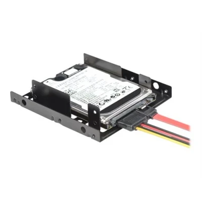 Image de DIGITUS DA 70434 Fixation pour disque dur capacité : 2 disques durs (2,5 pouces) 3.5&quot; noir métal