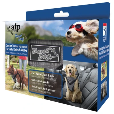 Afbeelding van All For Paws Honden Autogordel Hondenautoaccessoire Nek40 63/Borst 46 71 cm Grijs