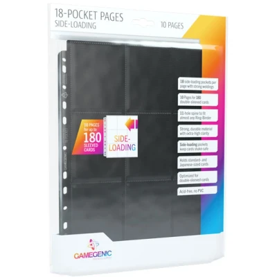 Afbeelding van Gamegenic Sideloading 18 Pocket Pages 10 Pcs Pack Black