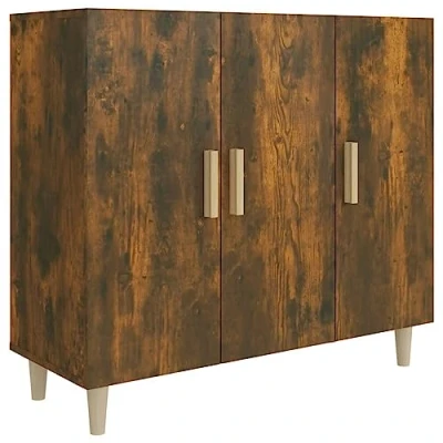 Afbeelding van vidaXL Dressoir gerookte eik 90x34x80 cm bewerkt hout