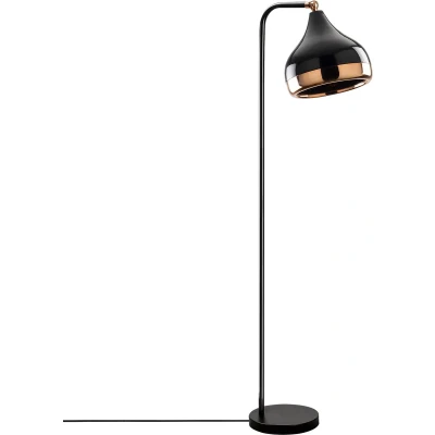 Afbeelding van Verlichting Lova Vloerlamp Zwart Koper Metaal Afmetingen 30x17x120cm