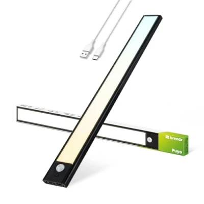 Afbeelding van Brendz Keukenverlichting Onderbouw LED, Onderbouwverlichting, 40cm, USB C Oplaadbare Led Strip, 2200mAh, 3 Kleurtemperaturen, Dimbaar, Magnetisch, Draadloos, Puyo Zwart