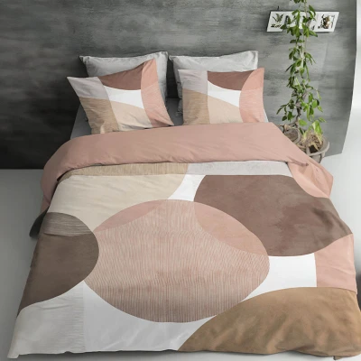 Afbeelding van Dekbedovertrek Freja Terra 2 persoons (200x200/220 cm) Katoen Strepen WitGroen Basalt Ga naar Dekbed Discounter.nl &amp; Profiteer Nu