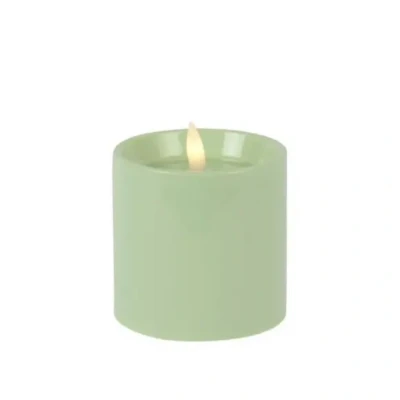 Afbeelding van Lumineo Led Budget Kaars Plastic Steady Buiten Dia7.50 h7.50cm 1l Groen/warm Wit GROEN