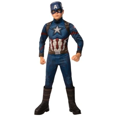 Afbeelding van Rubies Captain America Kostuum Jongen Rood / Wit Blauw Maat 104 Carnavalskleding Verkleedkleding