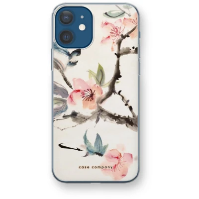 Afbeelding van Case Company® hoesje geschikt voor iPhone 12 mini Japanse bloemen Soft Cover Telefoonhoesje Bescherming aan alle Kanten en Schermrand
