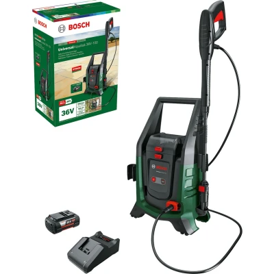 Afbeelding van Bosch UniversalAquatak 36V 100 Accu hogedrukreiniger Inclusief 1 x 36 V (4,0 Ah), Lader, hogedrukpistool, lans, 4 m hogedrukslang, 3 in mondstuk en wasmiddelfles